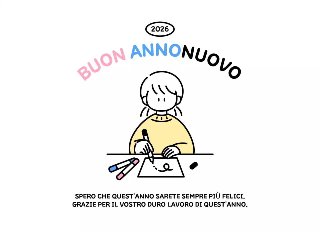 Calendario illustrato con un grazioso stile di linee