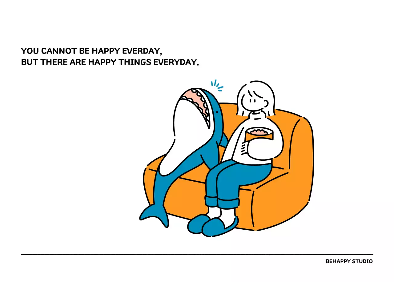 Illustrated calendar with a cute line style