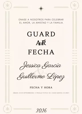 beige elegante invitación de boda