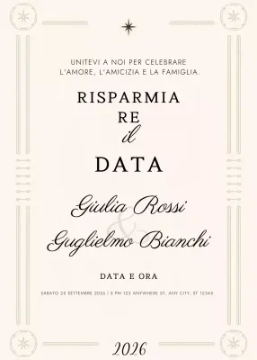 Invito di nozze elegante beige