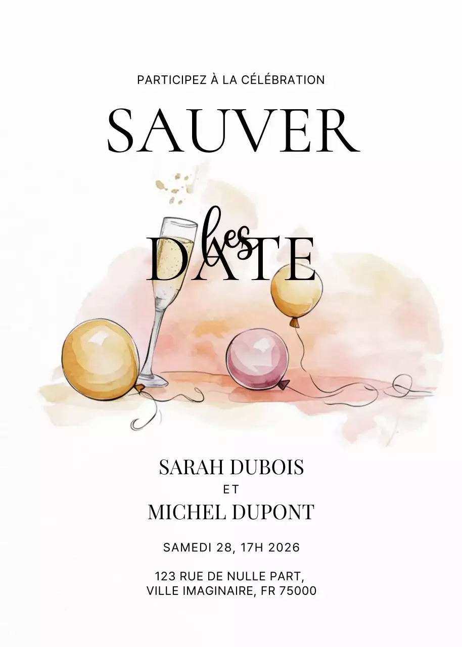 Invitation de mariage élégante et blanche