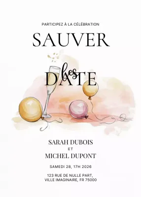 Invitation de mariage élégante et blanche