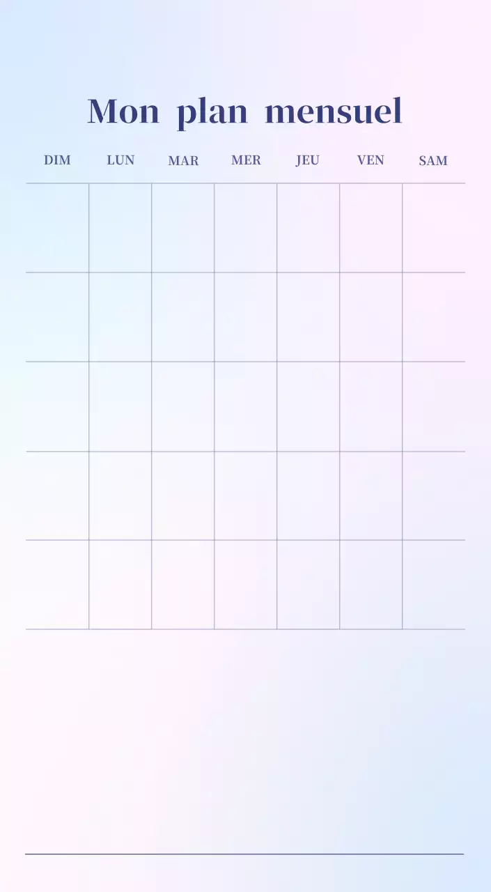 Calendrier minimaliste dégradé