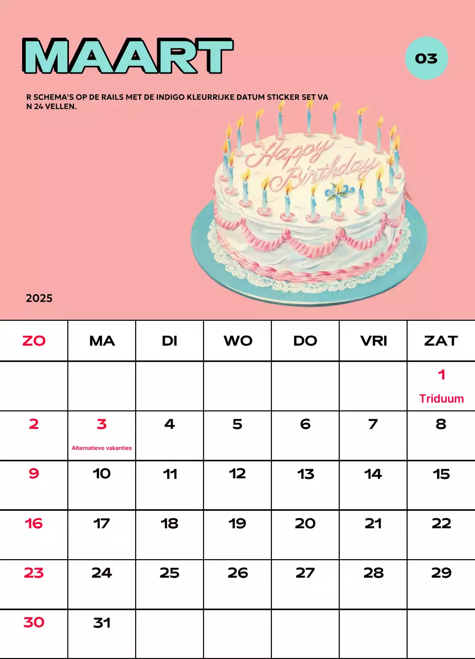 Kleurrijke kalenders met verschillende retro-illustraties