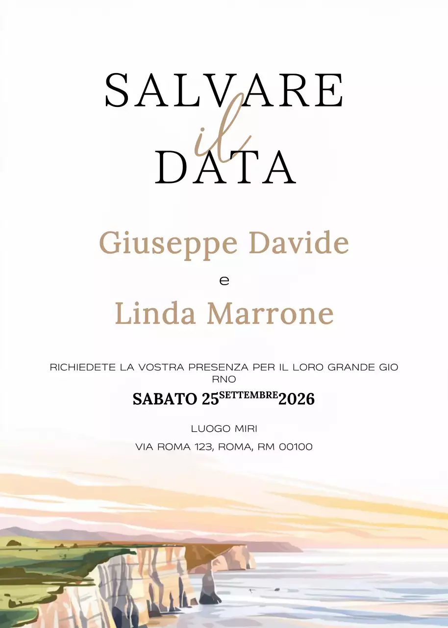 Invito di nozze elegante beige