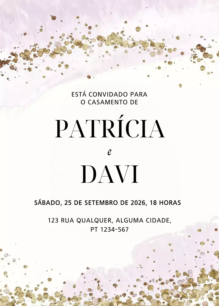 Convite de casamento branco e elegante