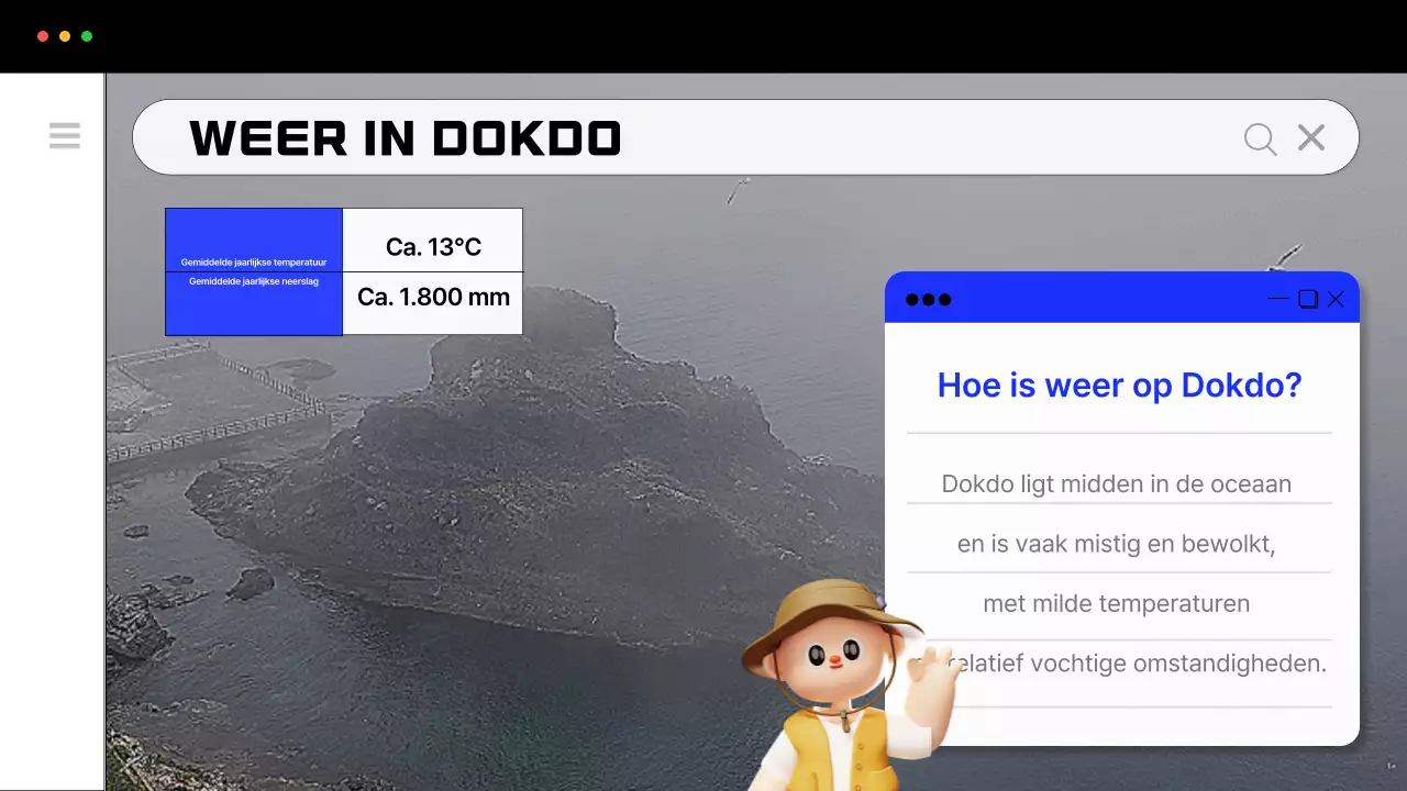 Bevorder eenvoudige verkenning van Dokdo in blauw