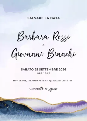 invito di nozze elegante blu