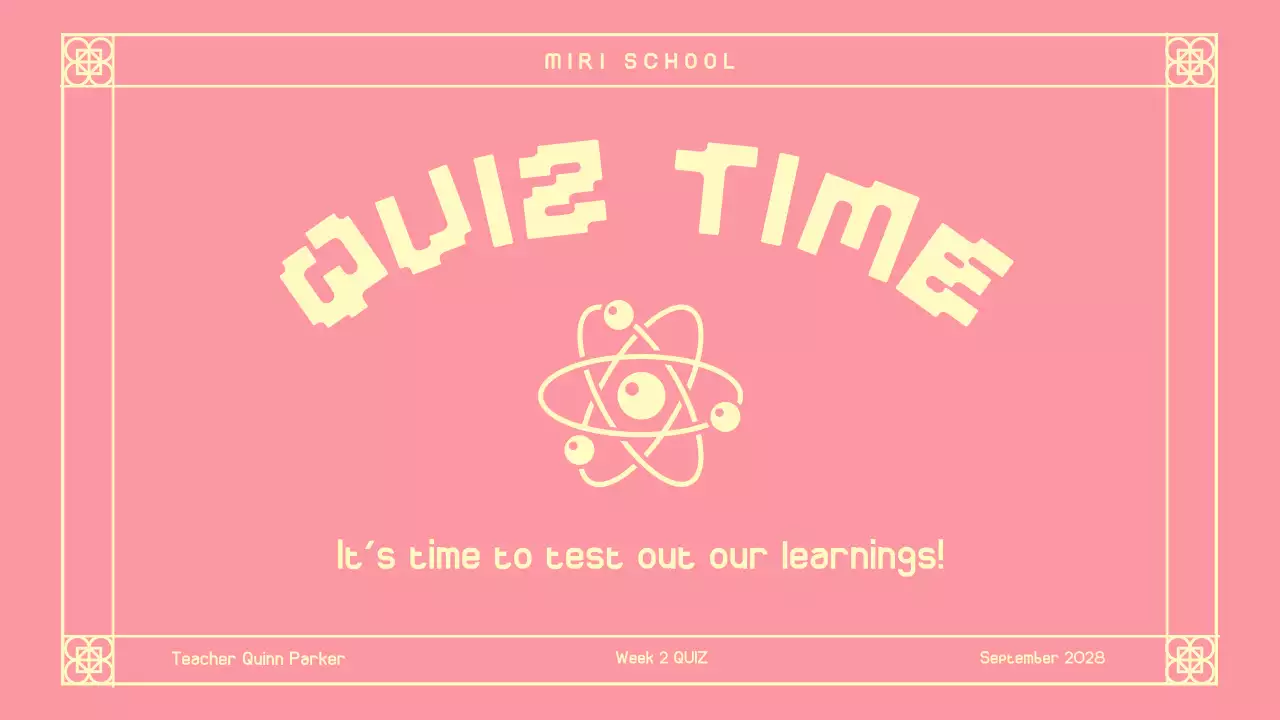Pink Retro Quiz Announcement Presentation