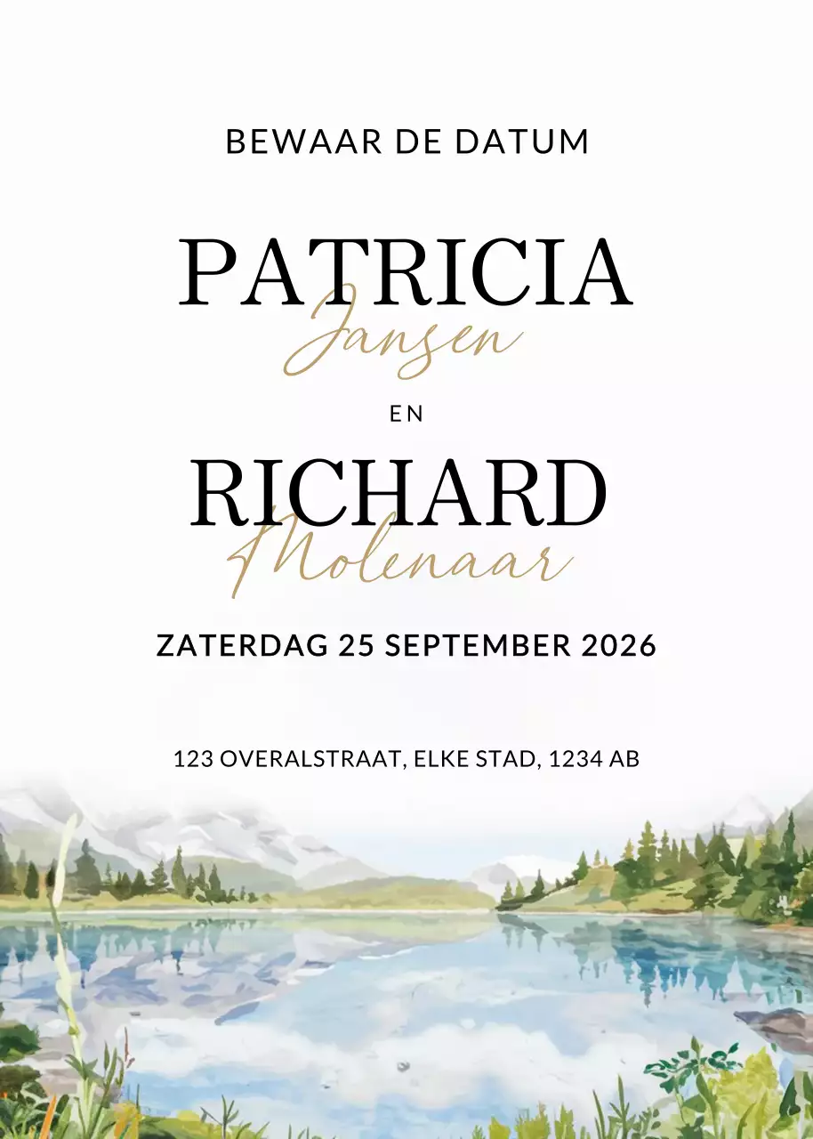 Witte elegante huwelijksuitnodiging