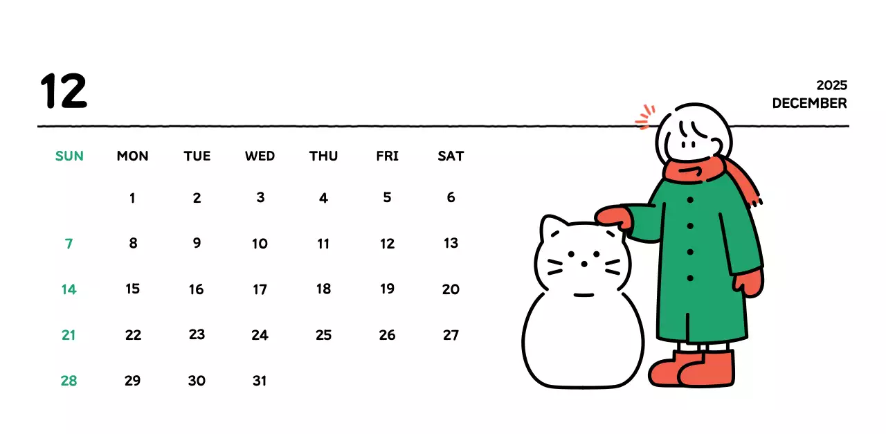 可愛らしい禅風イラストカレンダーカレンダー