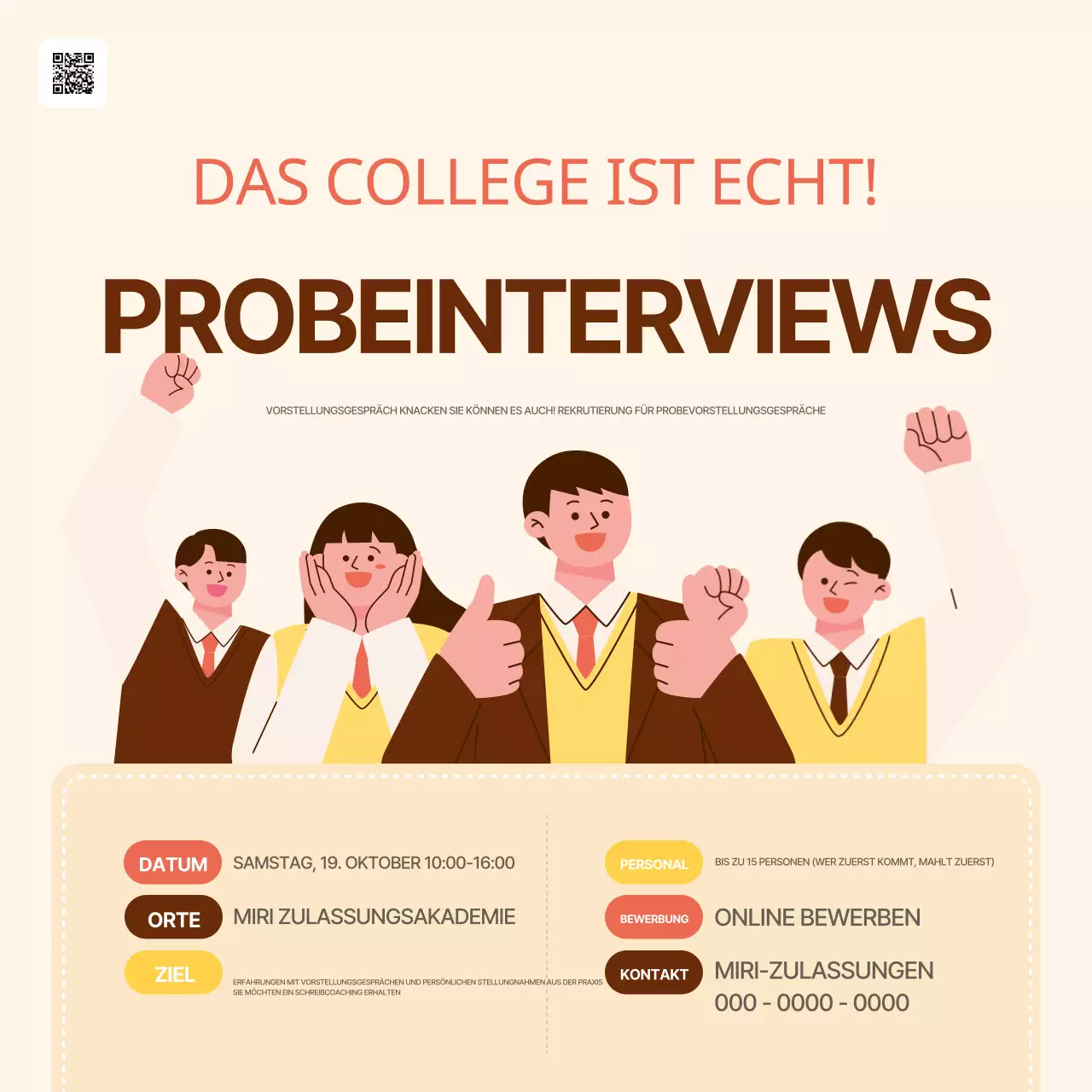 Beige Neat Mock Interview Rekrutierung