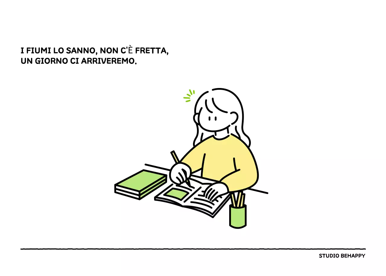 Calendario illustrato con un grazioso stile di linee