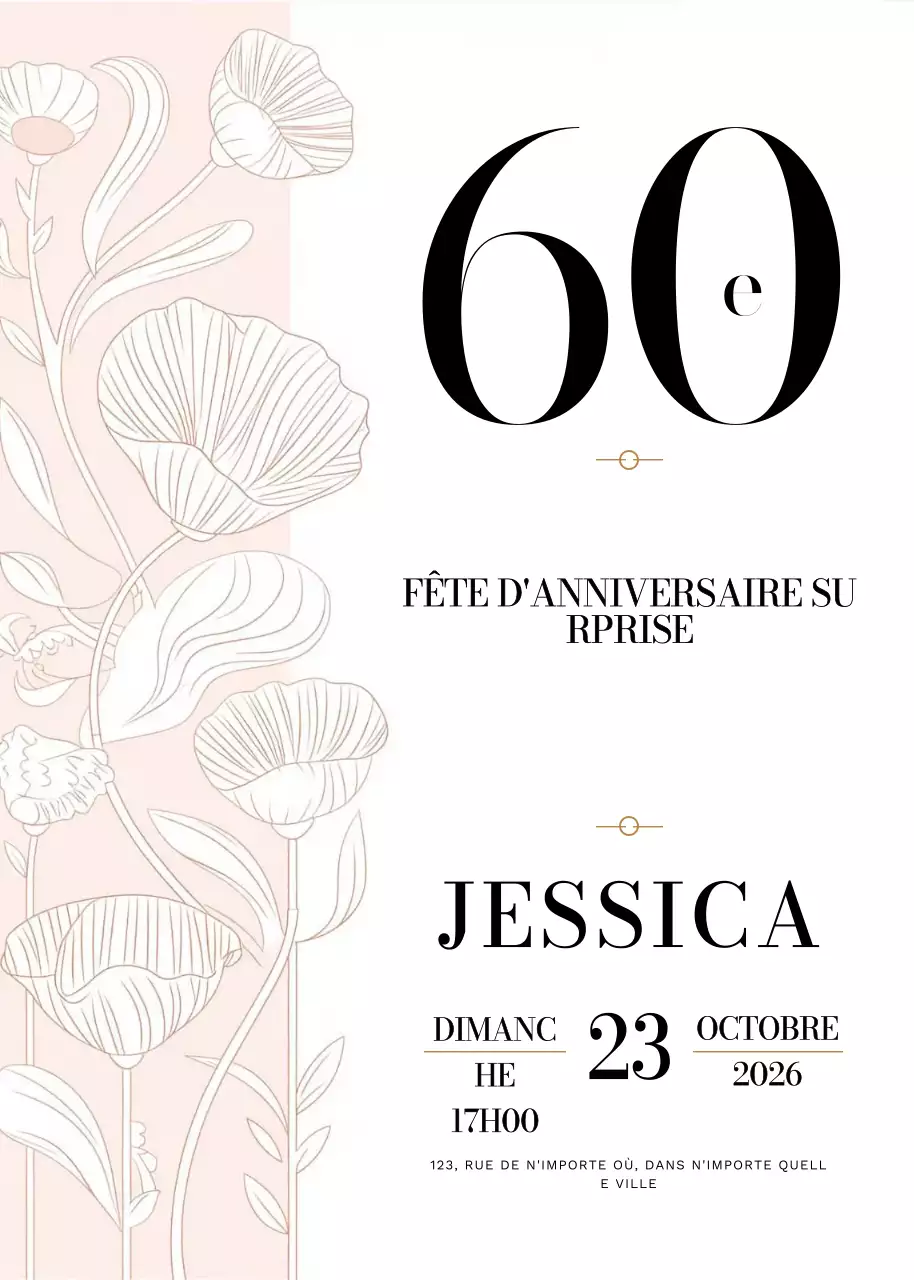 invitation d'anniversaire beige et élégante