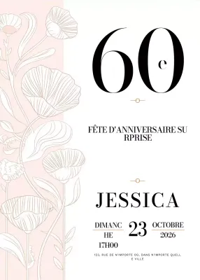 invitation d'anniversaire beige et élégante