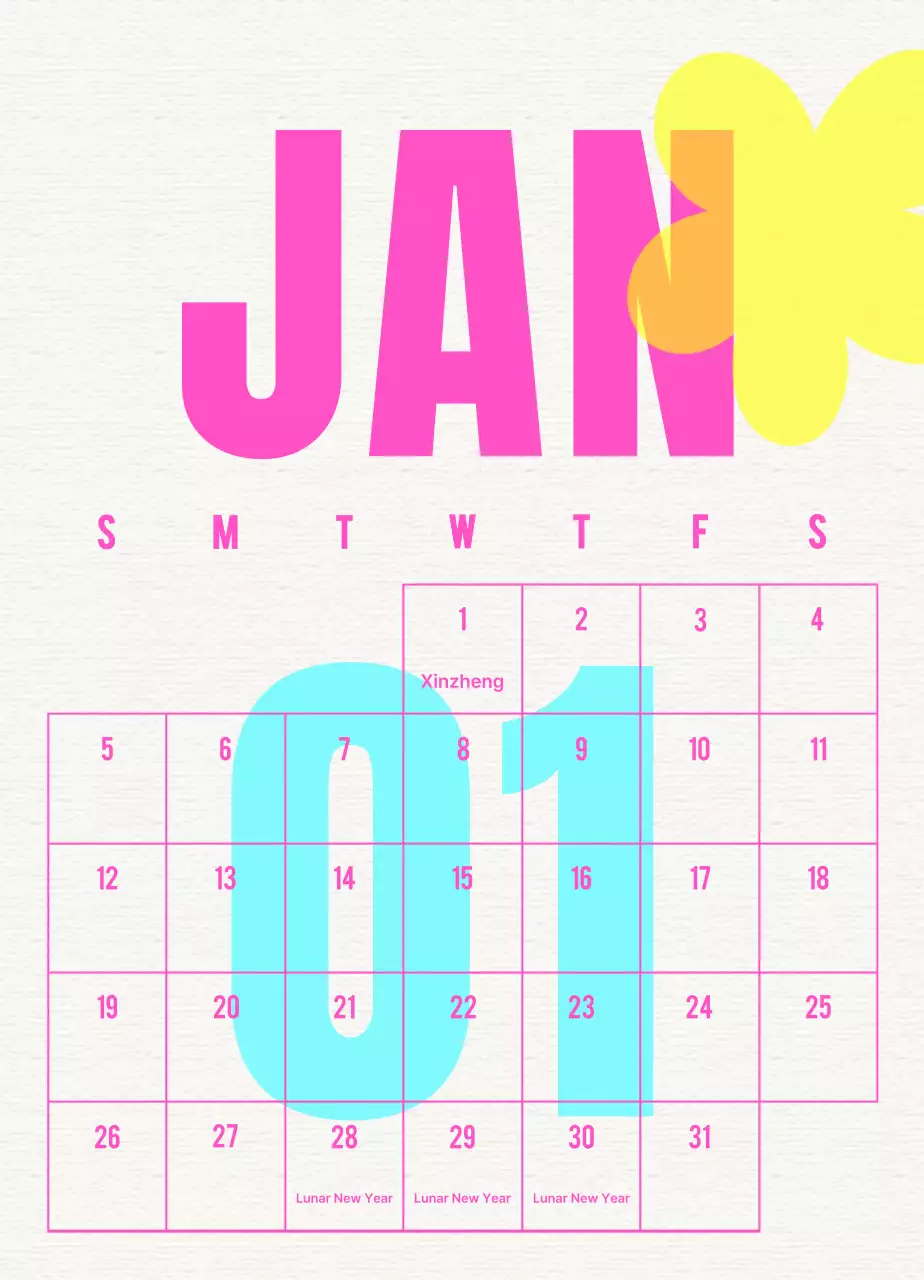 Kalender vintage biru