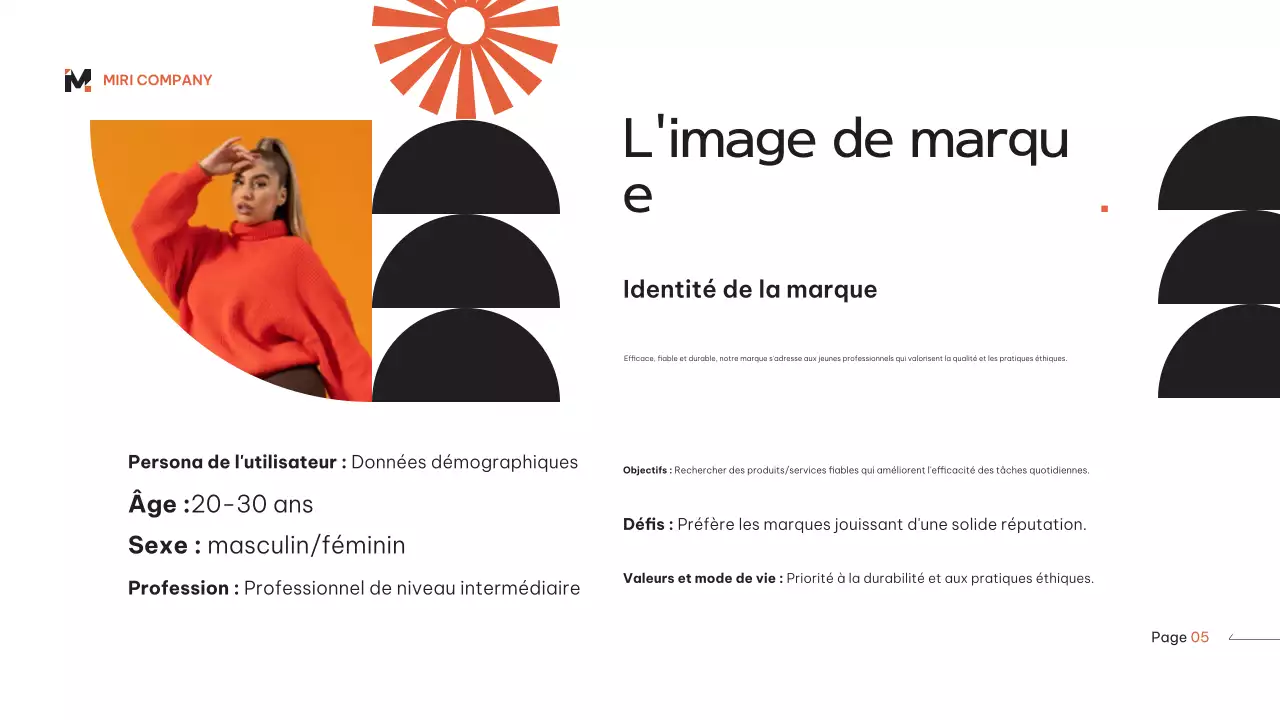 Plan marketing moderne géométrique orange beige