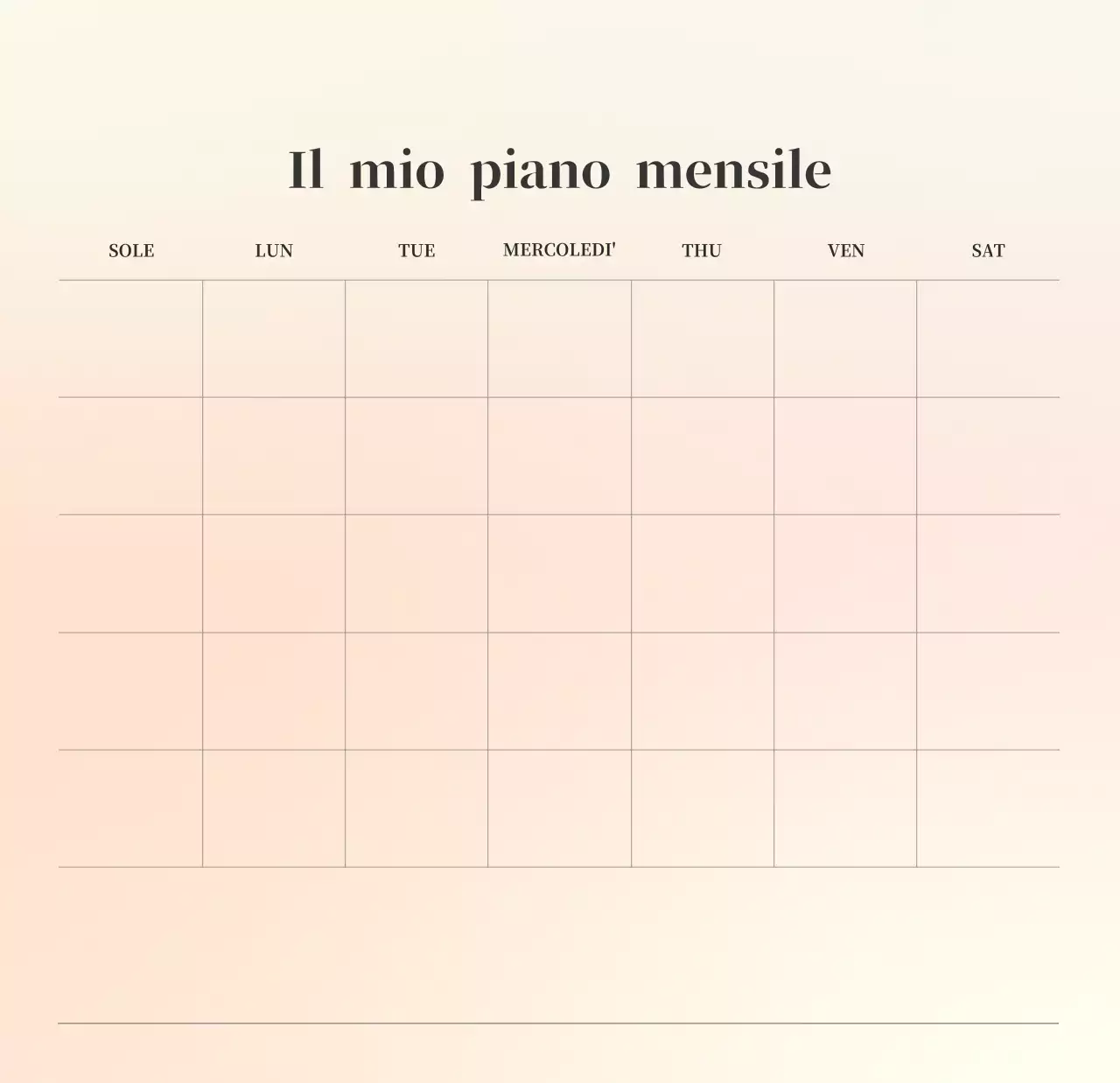 Calendario minimalista a gradi