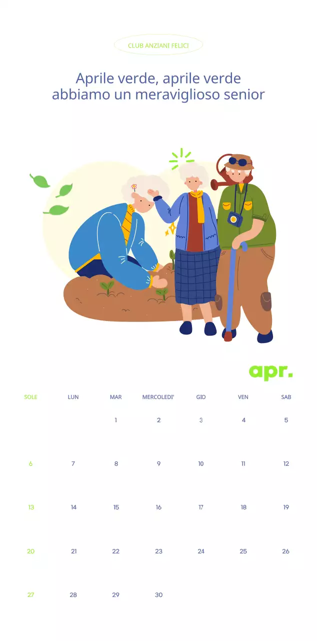 Calendario aziendale con simpatiche illustrazioni