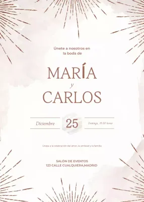 Invitación de boda beige estilo minimalista