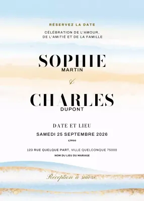 invitation de mariage beige et élégante