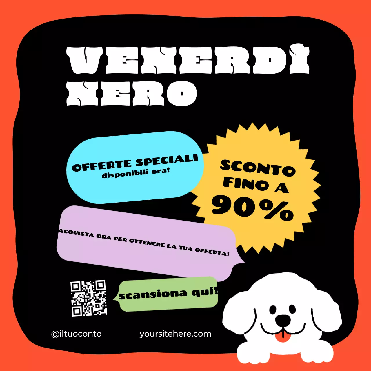 Post promozionale sui saldi del venerdì nero: Bold and Cute