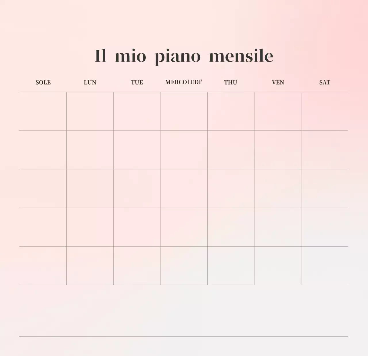 Calendario minimalista a gradi