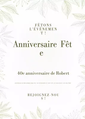 invitation d'anniversaire verte et élégante
