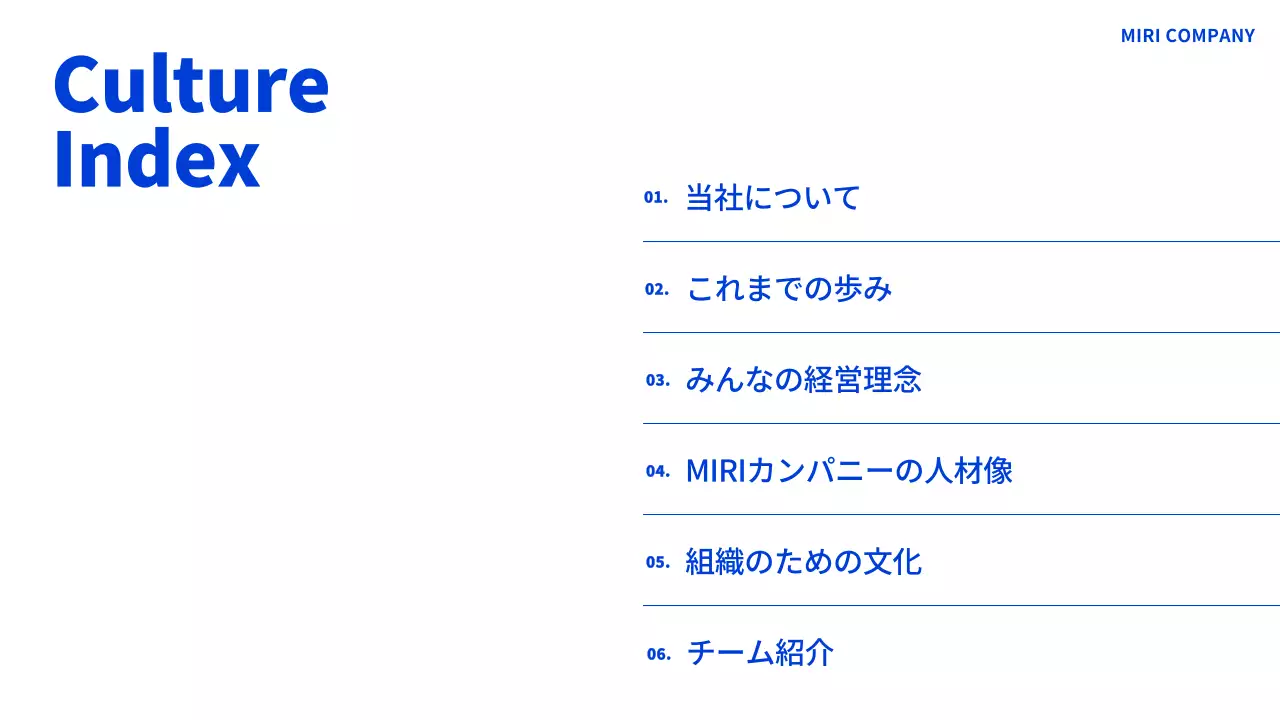 青 シンプル 会社案内 ドキュメント プレゼンテーション