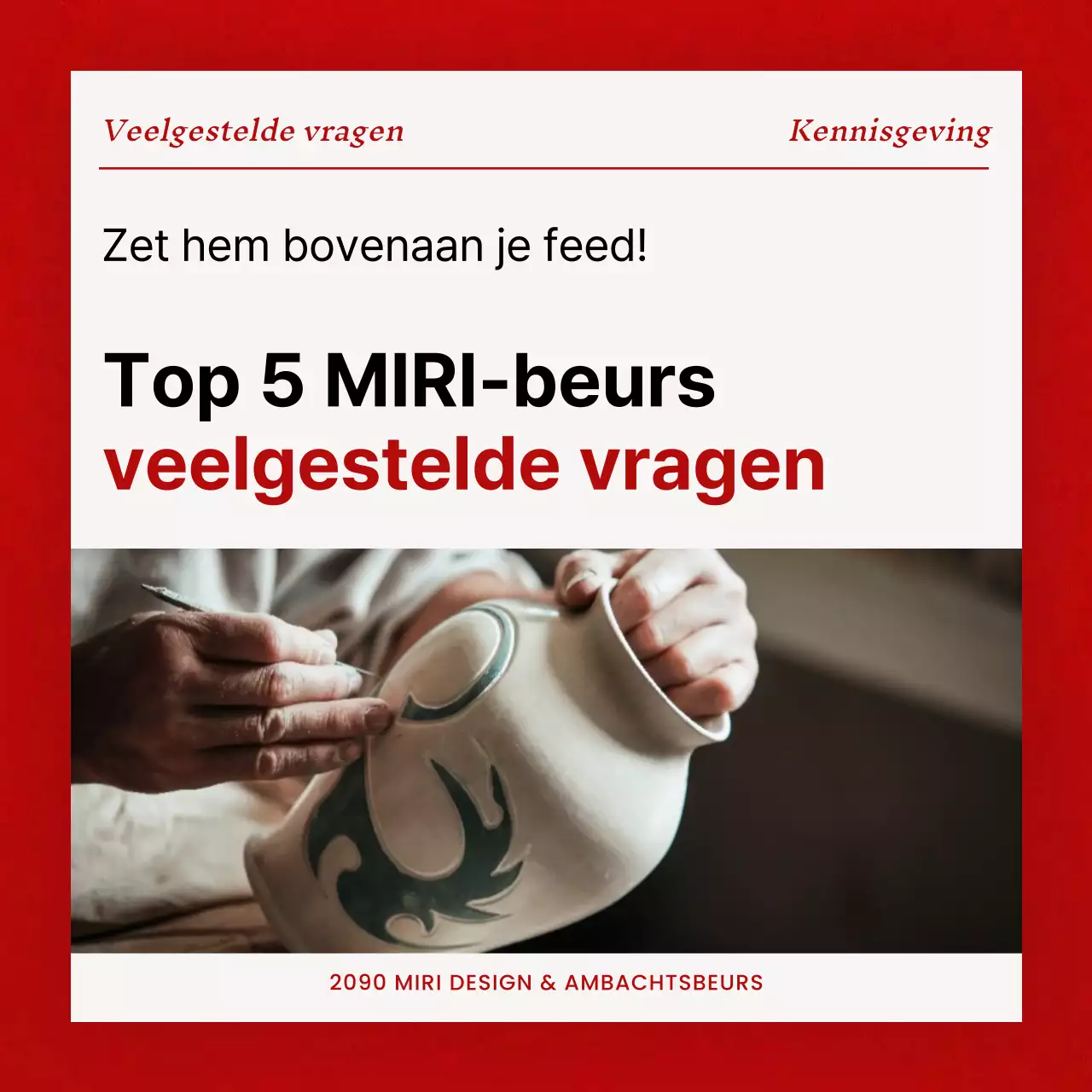 Keurige rood-witte vraag en antwoord aankondigingen