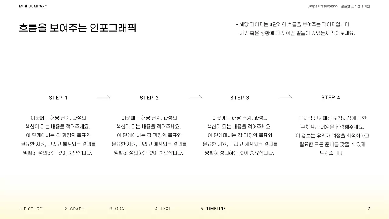 노랑색의 심플한 편집하기 쉬운 발표자료