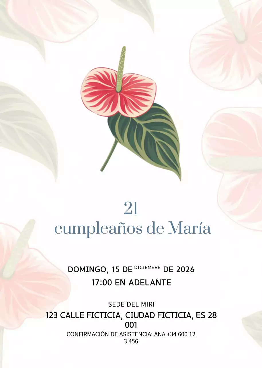 Elegante invitación de cumpleaños blanca