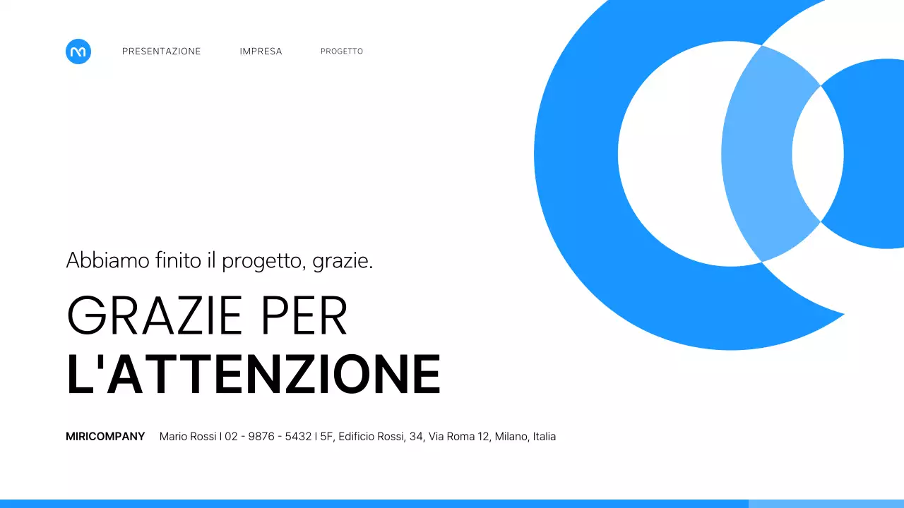 Un semplice business plan in bianco e blu