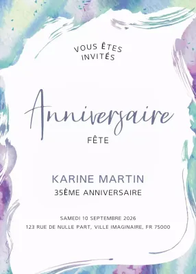 Invitation d'anniversaire élégante et colorée
