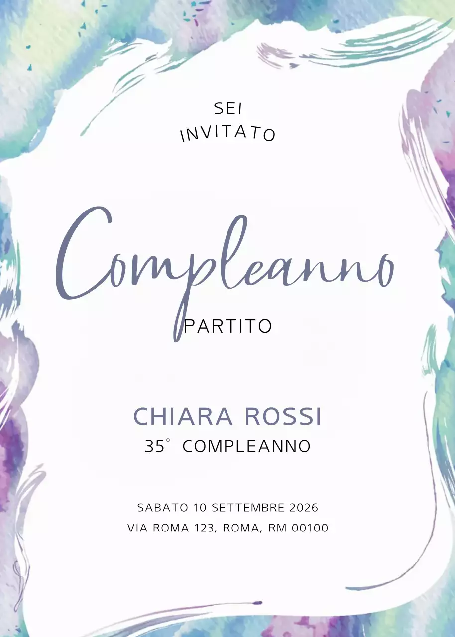 Invito di compleanno elegante e colorato