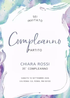 Invito di compleanno elegante e colorato
