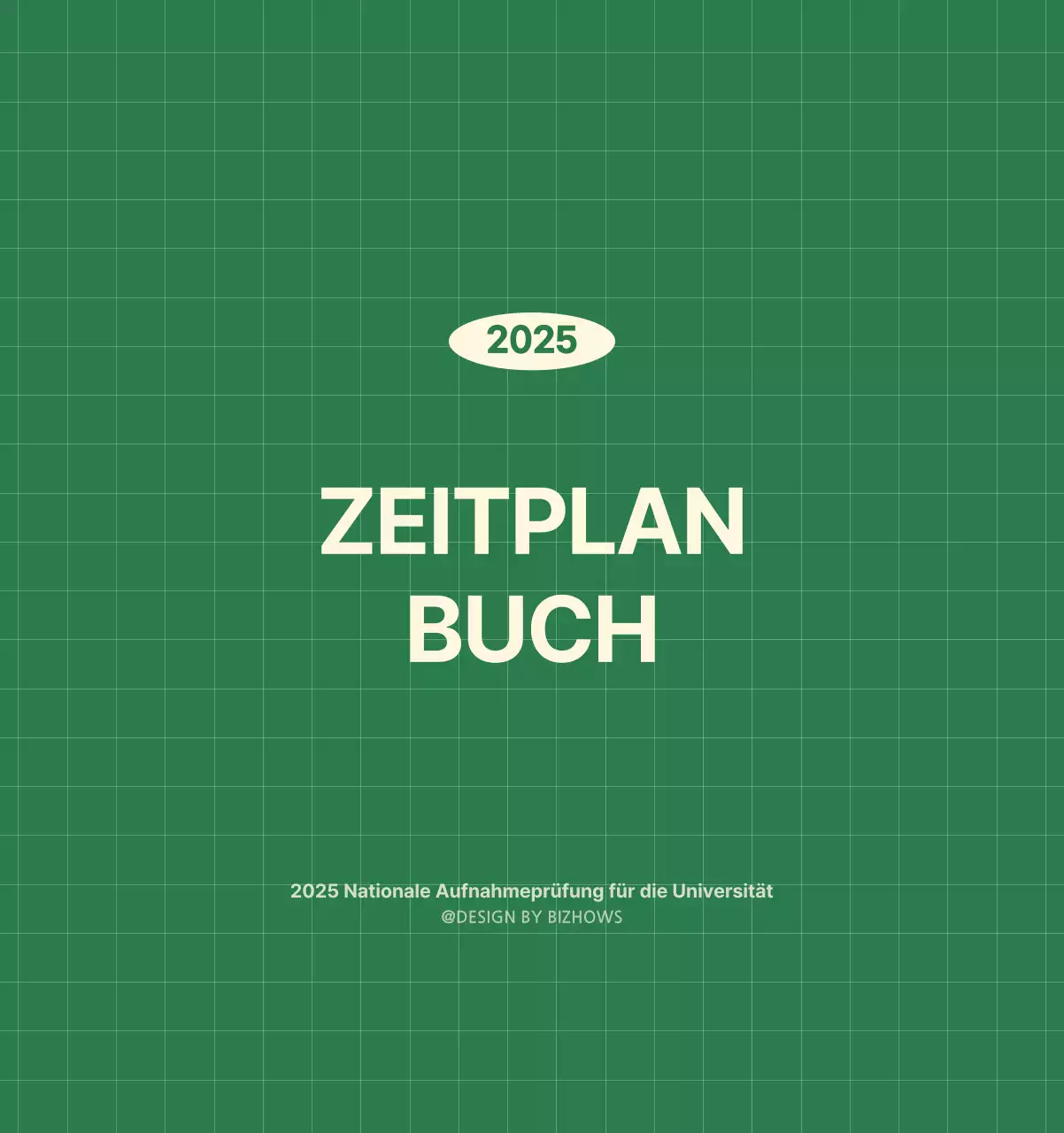 SAT D-Day Notizblock Konzept Wandkalender in grün und hellgelb