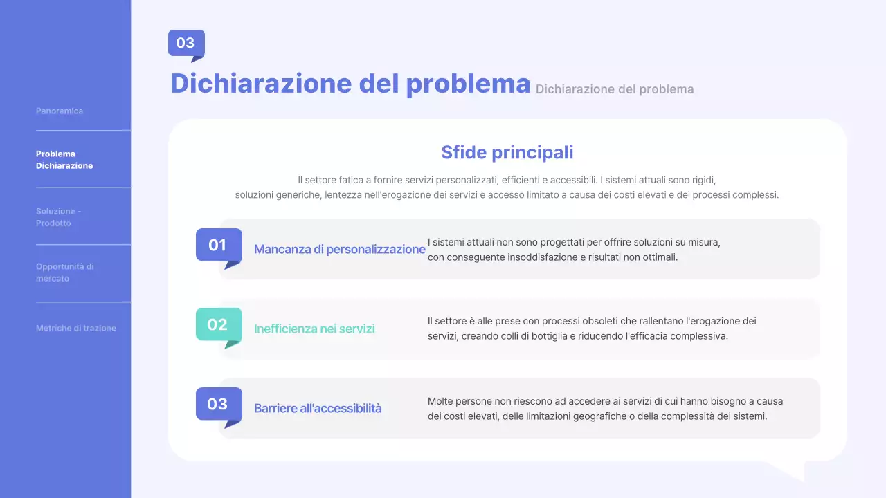 pitch aziendale professionale blu