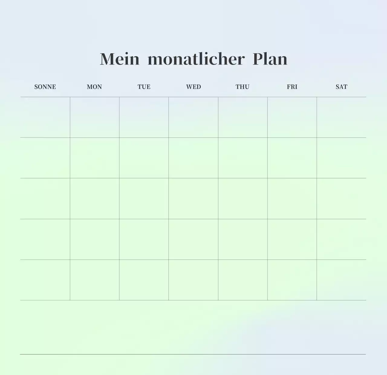 Minimalistischer Kalender mit Farbverlauf