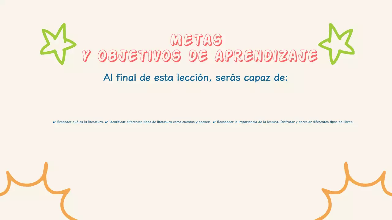 Presentación literaria sencilla y colorida para niños