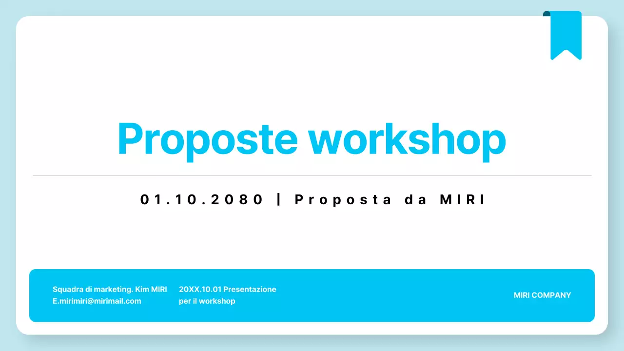 Azzurro Proposta di workshop semplice