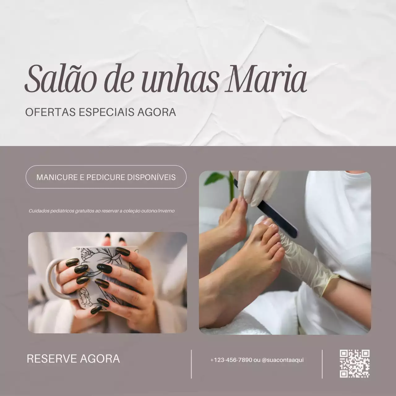 Promoção salão de beleza moderno cinzento
