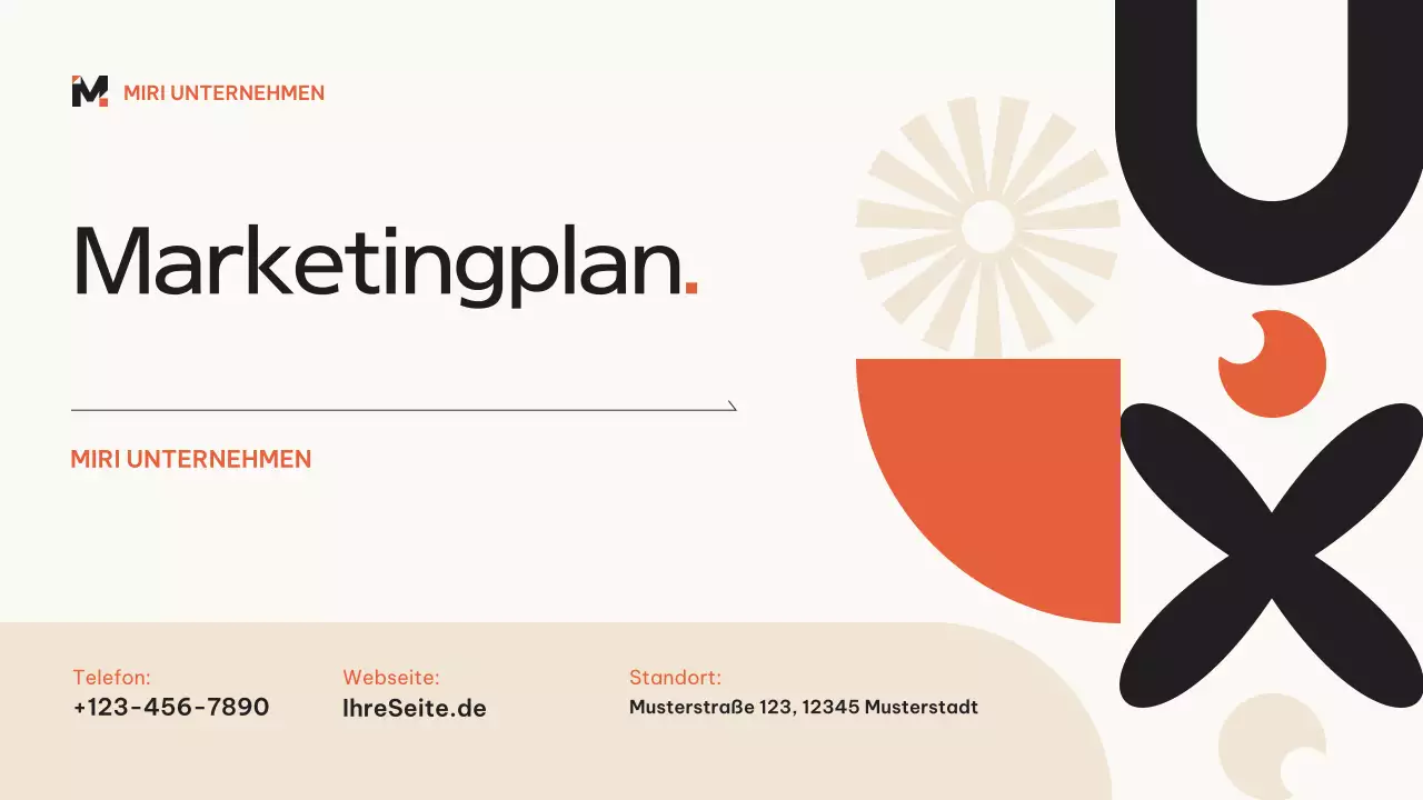 Orange-beige moderner Marketingplan geometrisch
