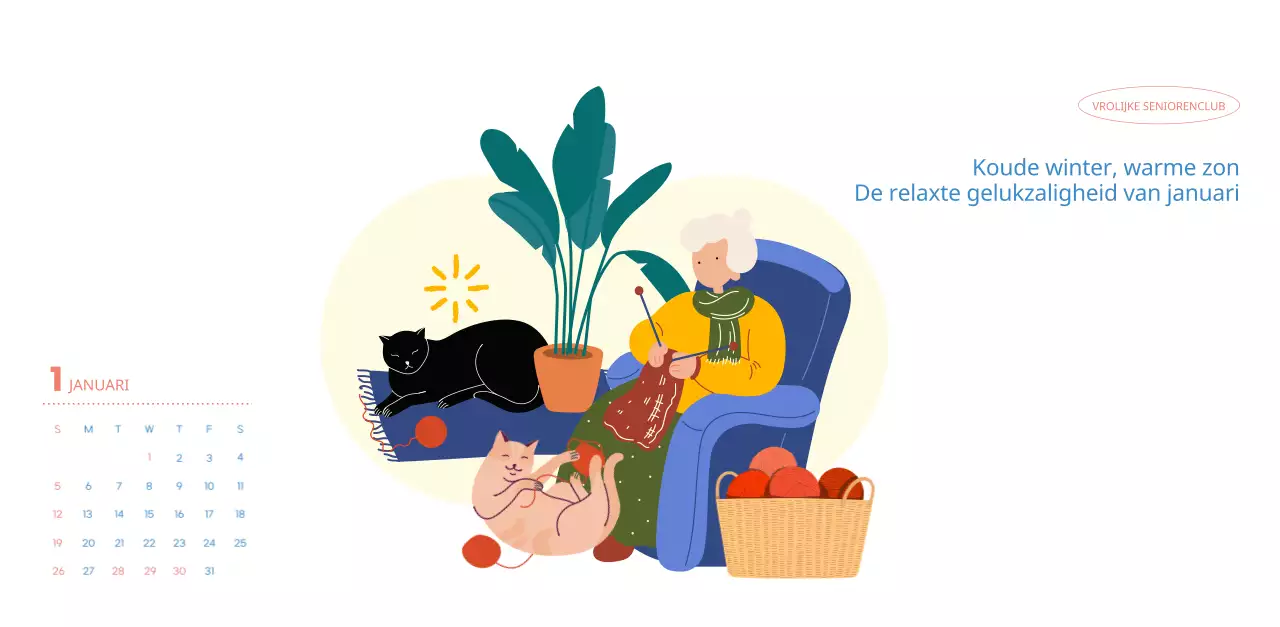 Zakelijke kalender met leuke illustraties