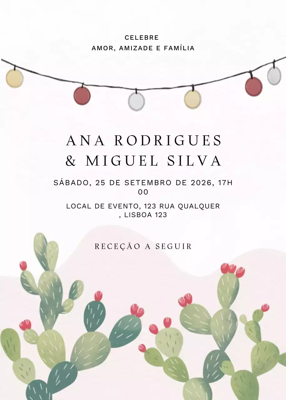 convite de casamento minimalista bege