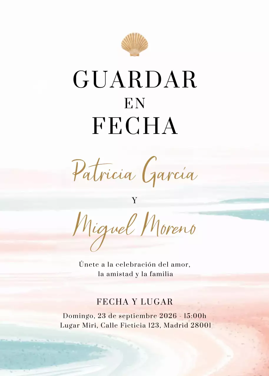 pastel elegante invitación de boda