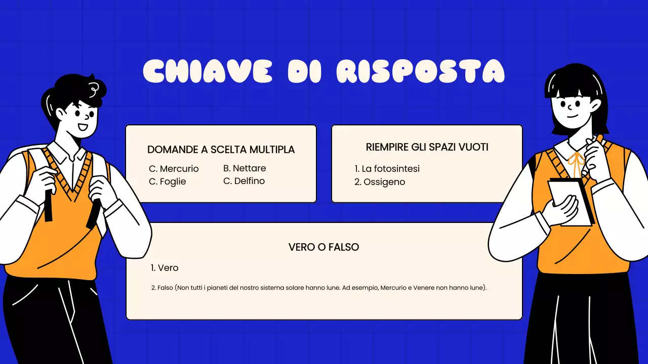 Presentazione della scuola con Quiz giocosi blu