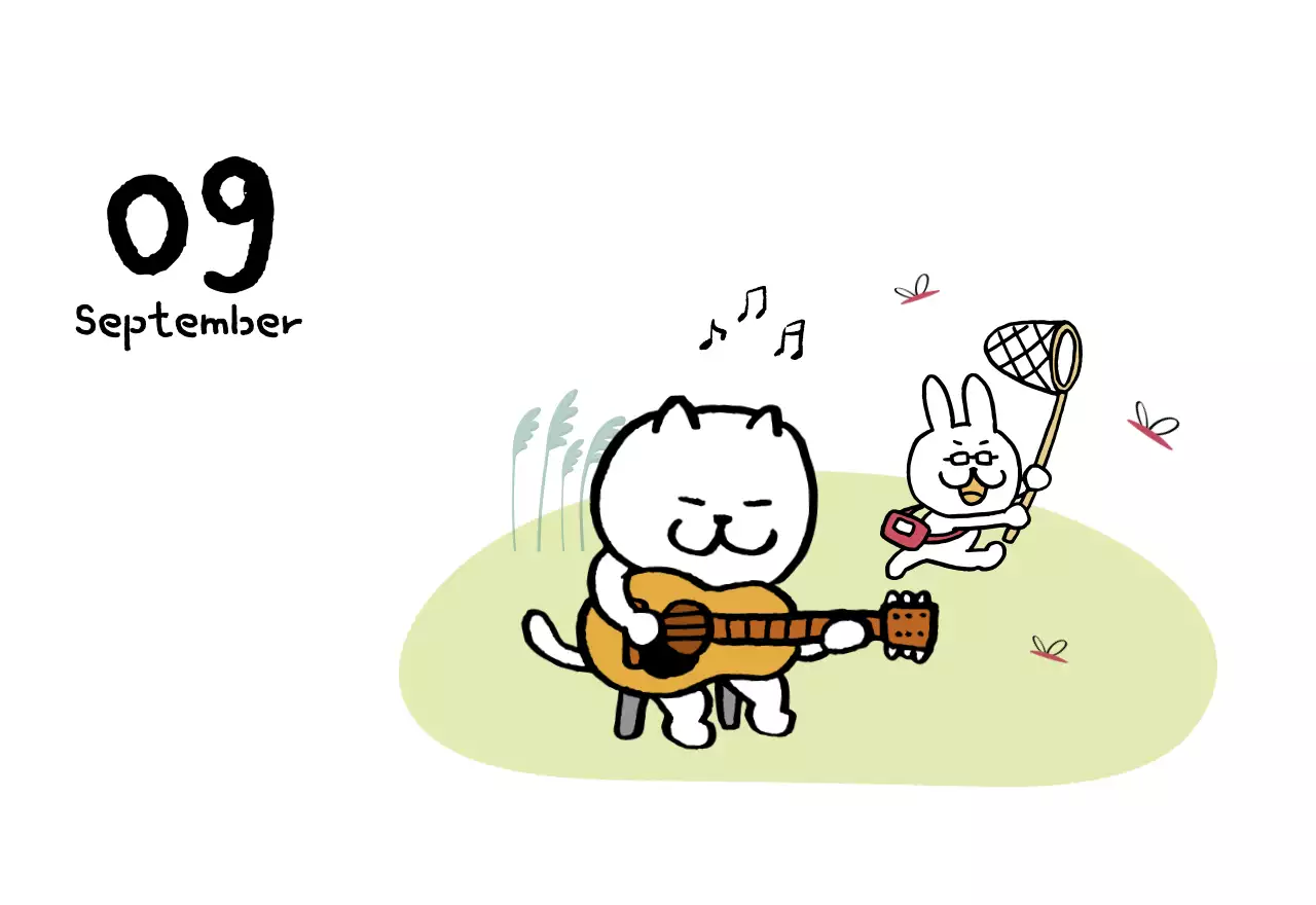 アイボリーのかわいらしい日めくりカレンダー