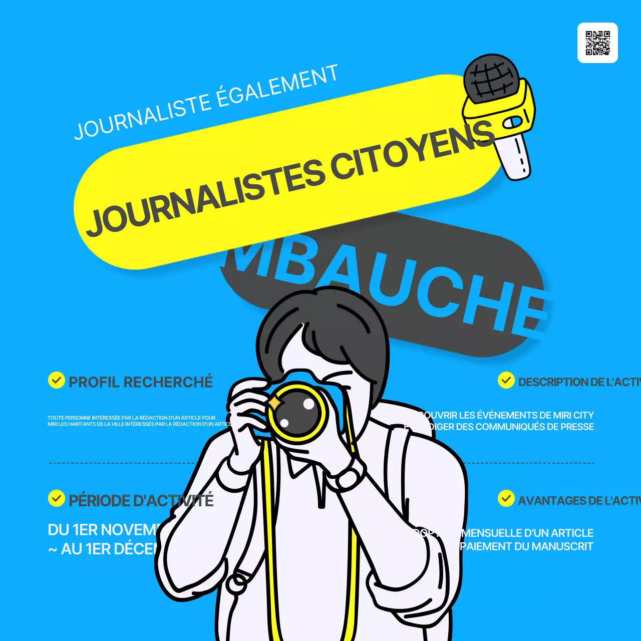 Blue Simple Recrutement de journalistes