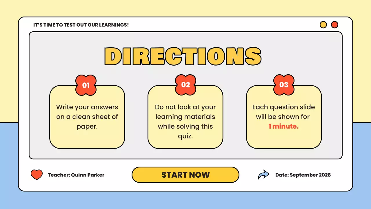 Yellow Simple Quiz Announcement Presentation
